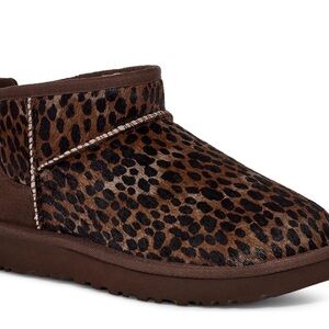 UGG Leopard-Print Slip-On Booties in Brown and Black